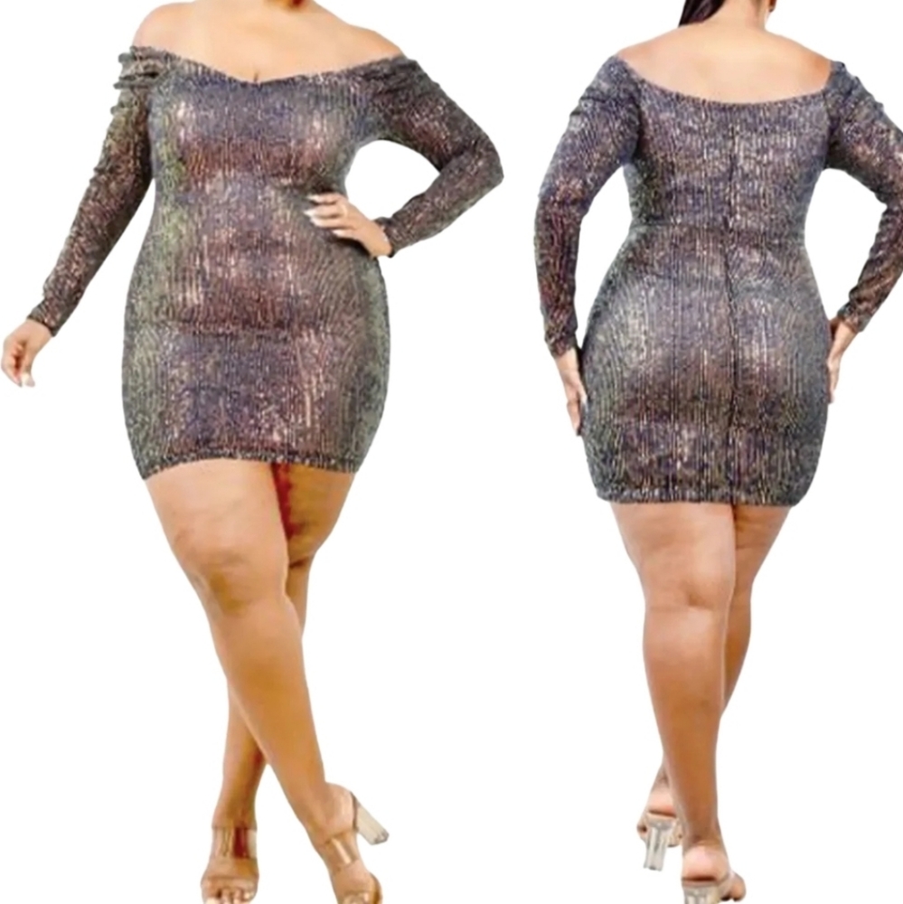 Gorgeous Iridescent Off-the-shoulder Dress